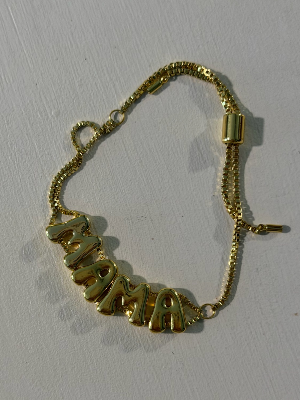 Gold 'MAMA' Script Bracelet